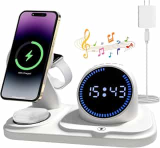 Cargador Inalámbrico 6 en 1 con Altavoz Bluetooth
